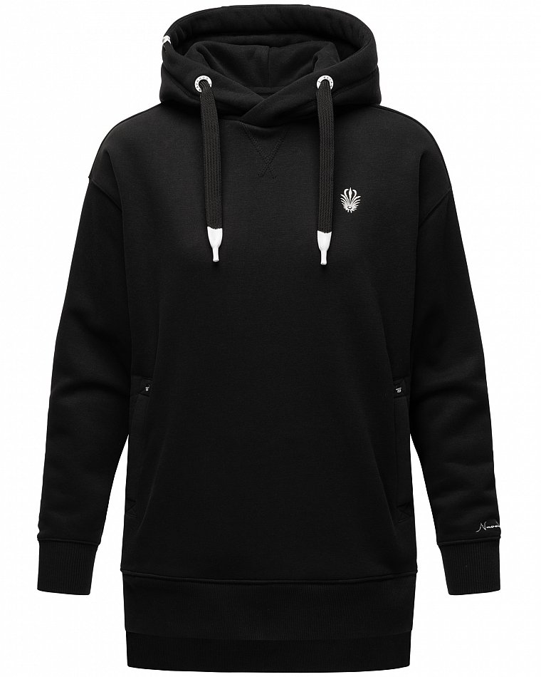 Navahoo Damen Hoodie Sweatpullover Silberengelchen Schwarz Gr. 38 - M