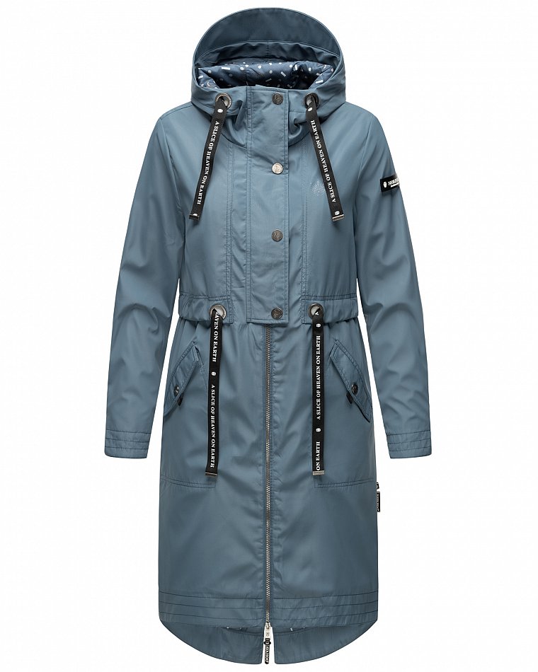 Navahoo Josinaa Damen Jacke Übergangs Parka mit Kapuze Blau Gr. 36 - S
