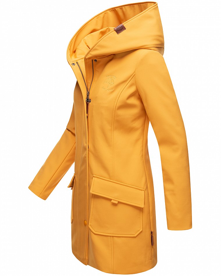 Marikoo Mayleen Damen Softshell Jacke mit Kapuze Amber Gelb Gr. 40 - L