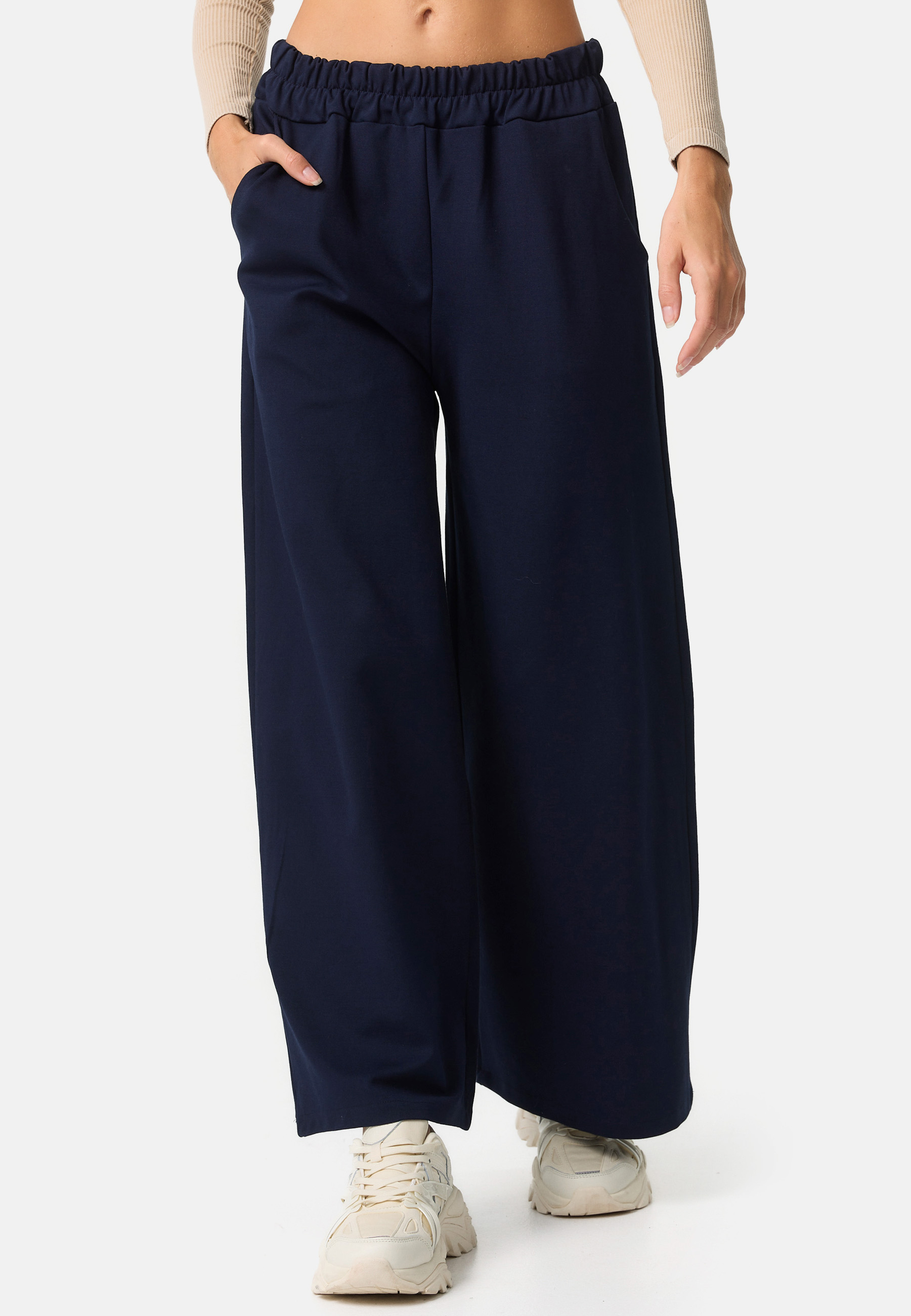 PM SELECTED Sportliche Damen Freizeithose im Marlene Stil PM74 Navy Einheitsgröße Gr. 34 - 38