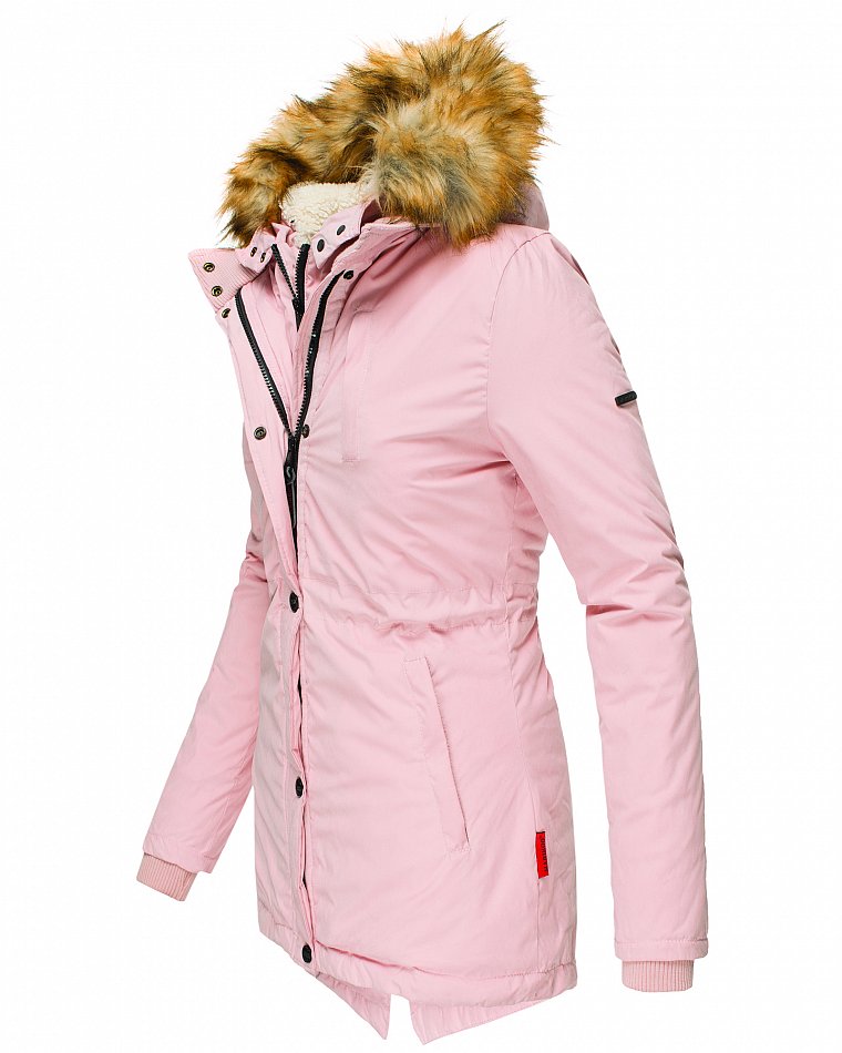 Marikoo Akira Damen Winter Jacke Parka Gefüttert mit Kapuze Rose Gr. 34 - XS