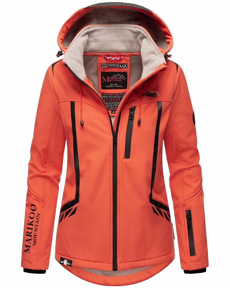 Marikoo Mountain wasserfeste Damen Softshell Regenjacke Mount-Cho-Oyu Coral Gr. 36 - S
