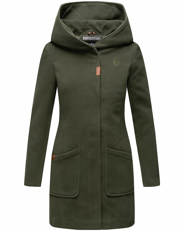 Marikoo Maikoo Damen Wintermantel Trenchcoat mit Kapuze Forest Green Gr. 34 - XS Marikoo Maikoo Damen Wintermantel Trenchcoat mit Kapuze Forest Green Gr. 34 - XS