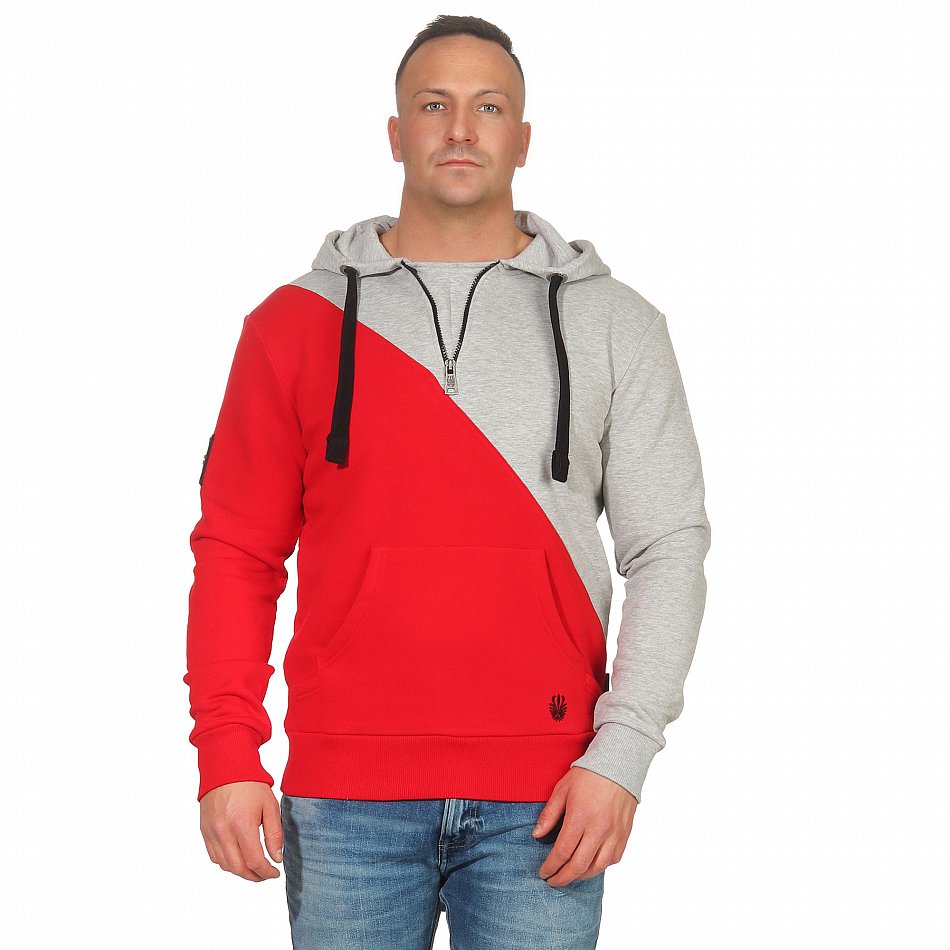 Marikoo Tamaroo Herren Colorblock Hoodie Pullover Rot Gr. 50 - L