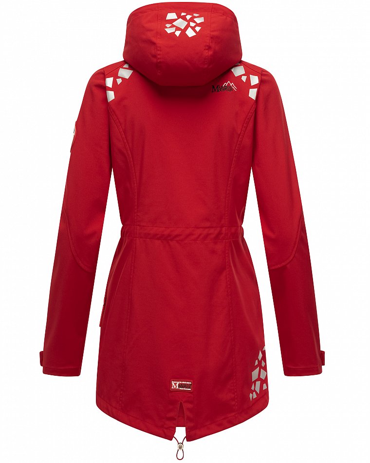 Marikoo Wasserfeste Damen Softshell Übergangsjacke mit Kapuze und Reflektoren Ulissaa Rot Gr. 42 - XL