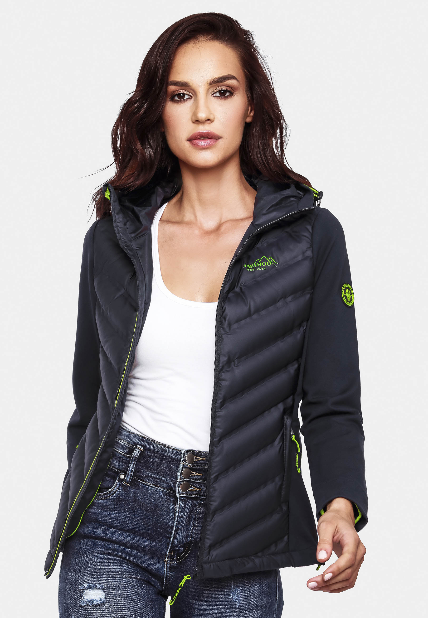 Navahoo Nimm Mich Mit Damen Übergangsjacke Steppjacke Navy Gr. 40 - L