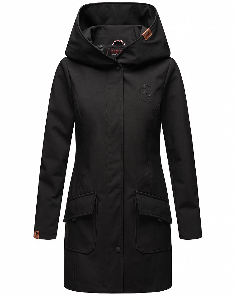 Marikoo Mayleen Damen Softshell Jacke mit Kapuze Schwarz Gr. 40 - L