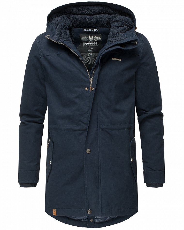 Navahoo Manakaa Herren Winterjacke Parka Wintermantel Navy Gr. 48 - M