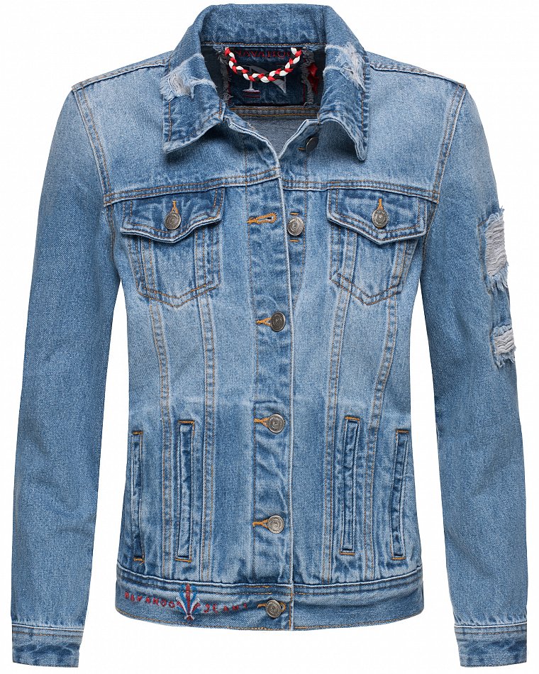 Navahoo Damen Destroyed Jeans Jacke Pamuyaa Hellblau Gr. 34 - XS