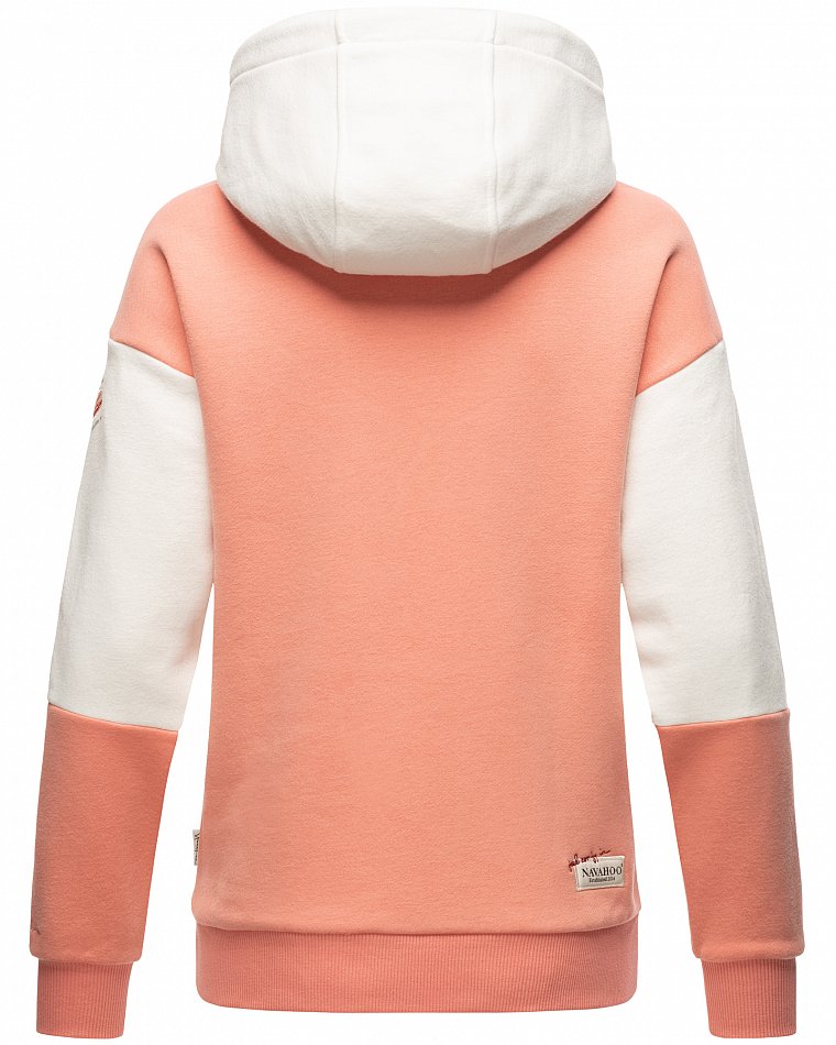 Navahoo Babykätzchen Damen Colorblock Kapuzenpullover Hoodie Apricot Gr. 40 - L