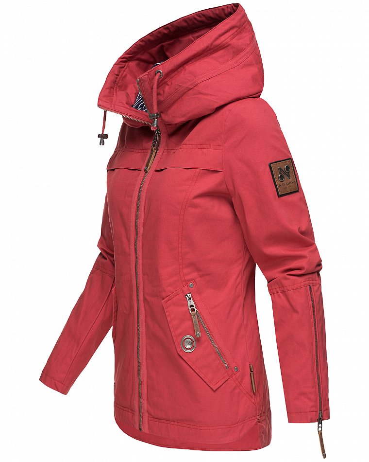 Navahoo Wekoo Damen Übergangsjacke mit Kapuze Rot Gr. 38 - M