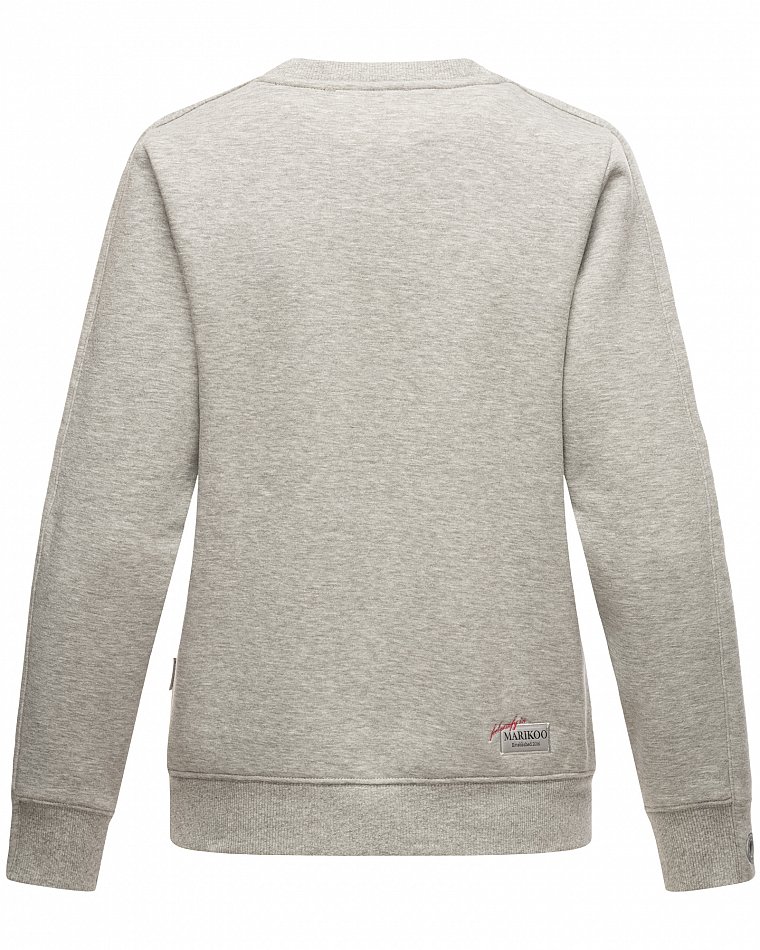 Marikoo Umikoo Damen Pullover Recycled Sweatshirt Grau Melange Gr. 40 - L