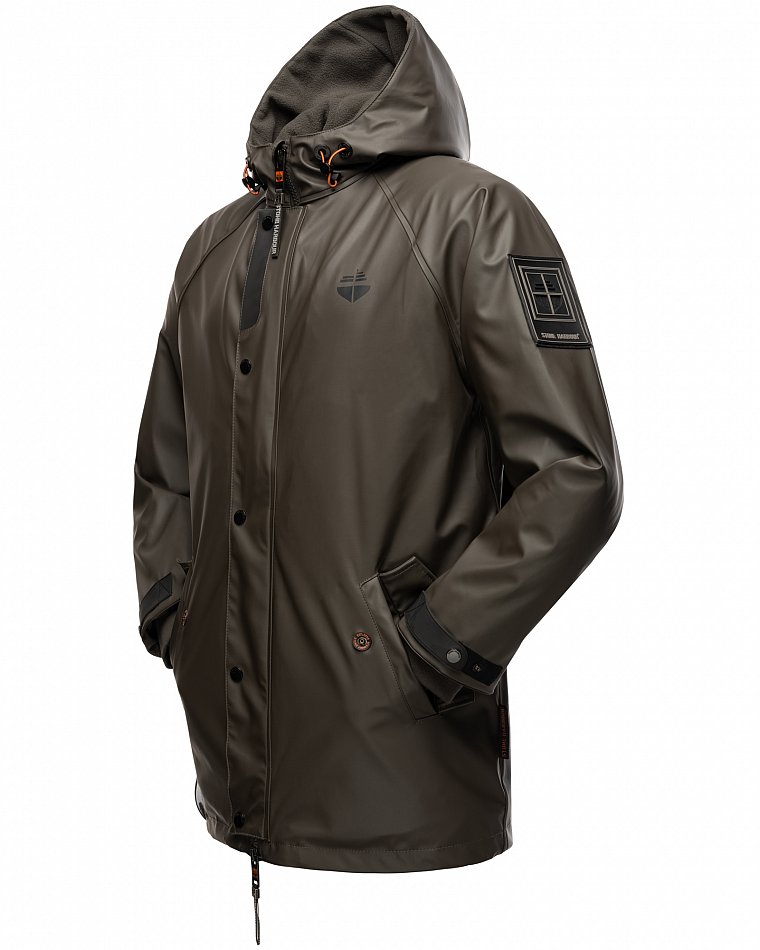 Stone Harbour Rihaa Herren wasserdichter Regen Parka mit Fleece gefüttert Anthrazit Gr. 50 - L