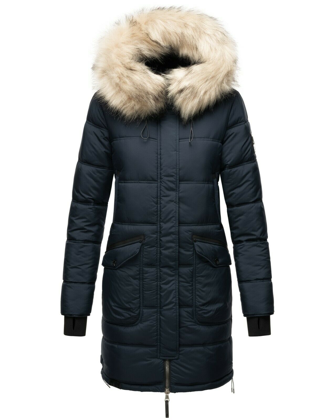 Marikoo Chaskaa ladies long winter quilted jacket with faux fur