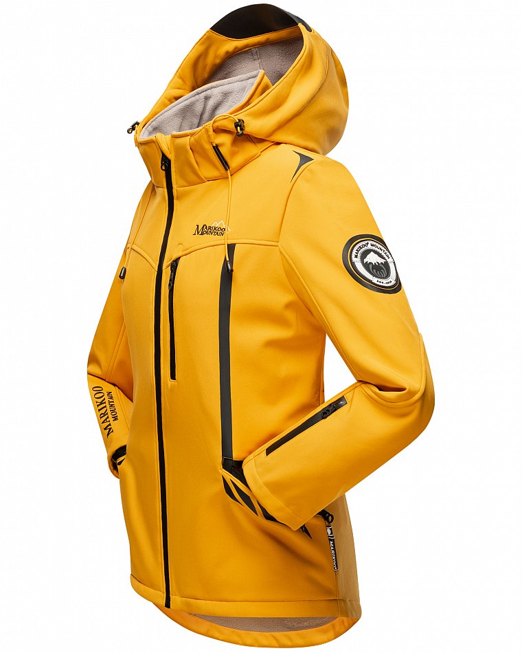 Marikoo Mountain wasserfeste Damen Softshell Regenjacke Mount-Cho-Oyu Amber Yellow Gr. 40 - L