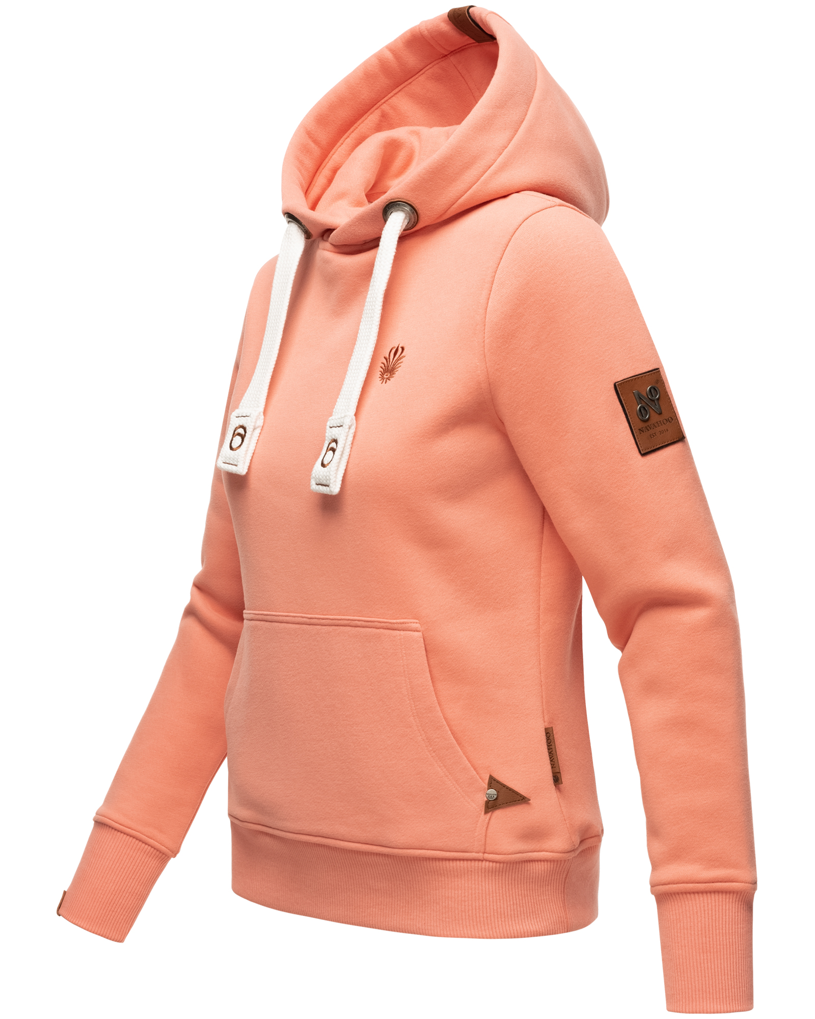 Navahoo Kapuzensweatshirt Hoodie mit Kapuze & breiten Tunnelzugkordeln Damlaa Apricot Gr. 40 - L