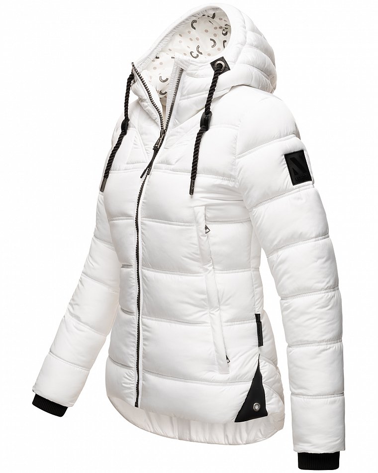 Navahoo Renesmee Winterjacke Stepp Jacke mit Kapuze Weiß Gr. 38 - M