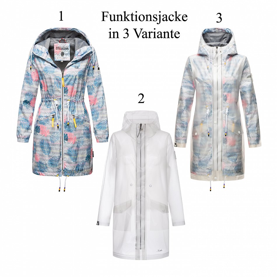 Navahoo Parella Damen 3-in-1 Regenmantel Regenjacke Grau Gr. 38 - M