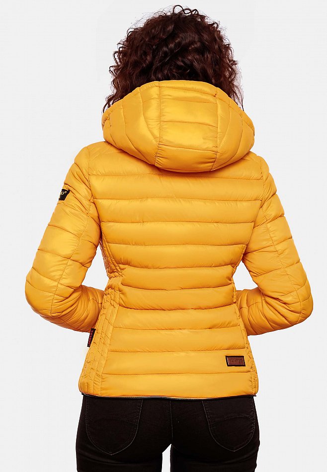 Navahoo Lulana Damen Übergangs Steppjacke mit Kapuze Gelb Gr. 42 - XL