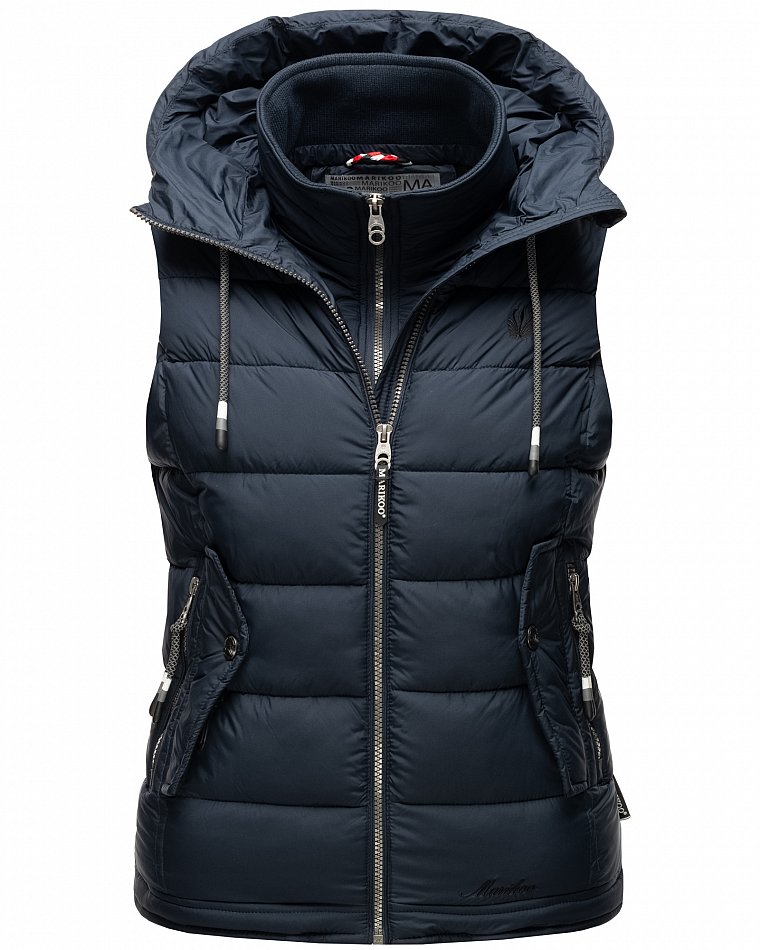 Marikoo Taisaa Damen Übergangs Weste mit Stehkragen Navy Gr. 34 - XS 