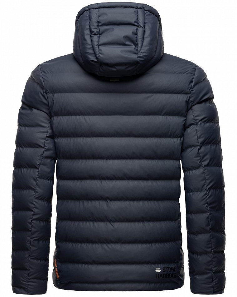 Stone Harbour Herren Winter Regen Steppjacke Zaharoo mit Kapuze Navy Gr. 48 - M