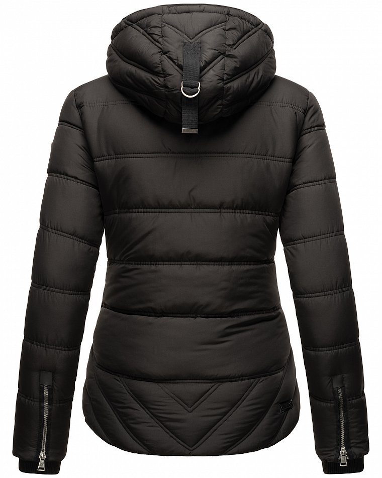 Navahoo Renesmee Winterjacke Stepp Jacke mit Kapuze Schwarz Gr. 38 - M