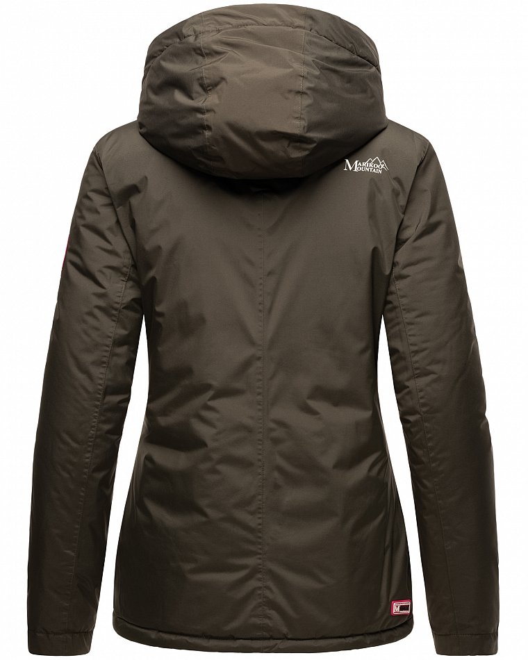 Marikoo Rabeaa Damen Jacke Kurz Winterjacke gefüttert Anthrazit Gr. 38 - M