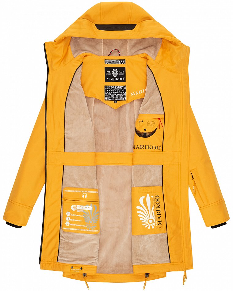 Marikoo Racquellee Damen Softshelljacke Funktionsmantel Gelb Gr. 40 - L