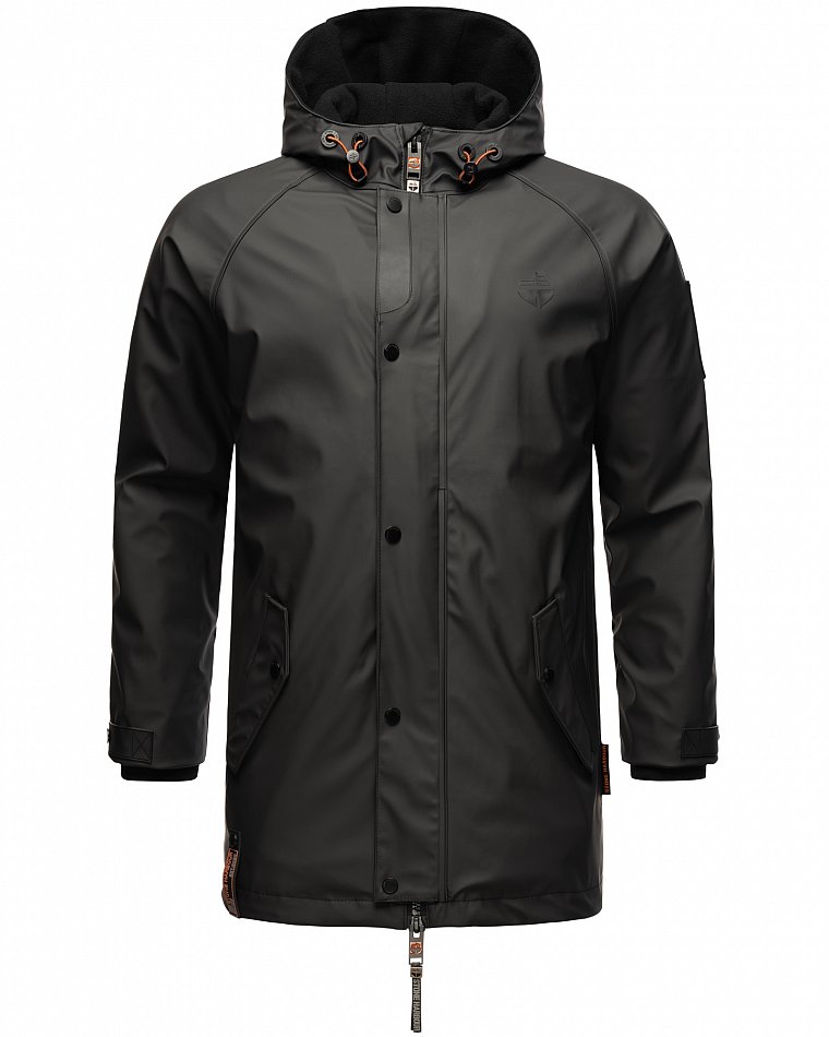 Stone Harbour Rihaa Herren wasserdichter Regen Parka mit Fleece gefüttert Schwarz Gr. 46 - S