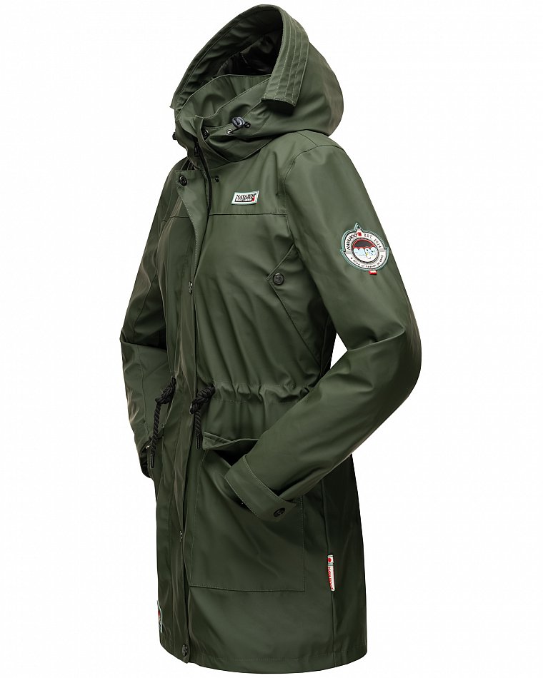 Navahoo Deike Damen Winterjacke Regenjacke mit Teddyfell Olive Gr. 36 - S