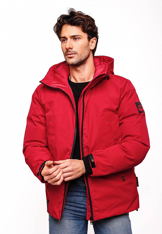 Stone Harbour Moagaa Herren wasserdichte Winterjacke Outdoorjacke mit Kapuze Chili Red Gr. 50 - L