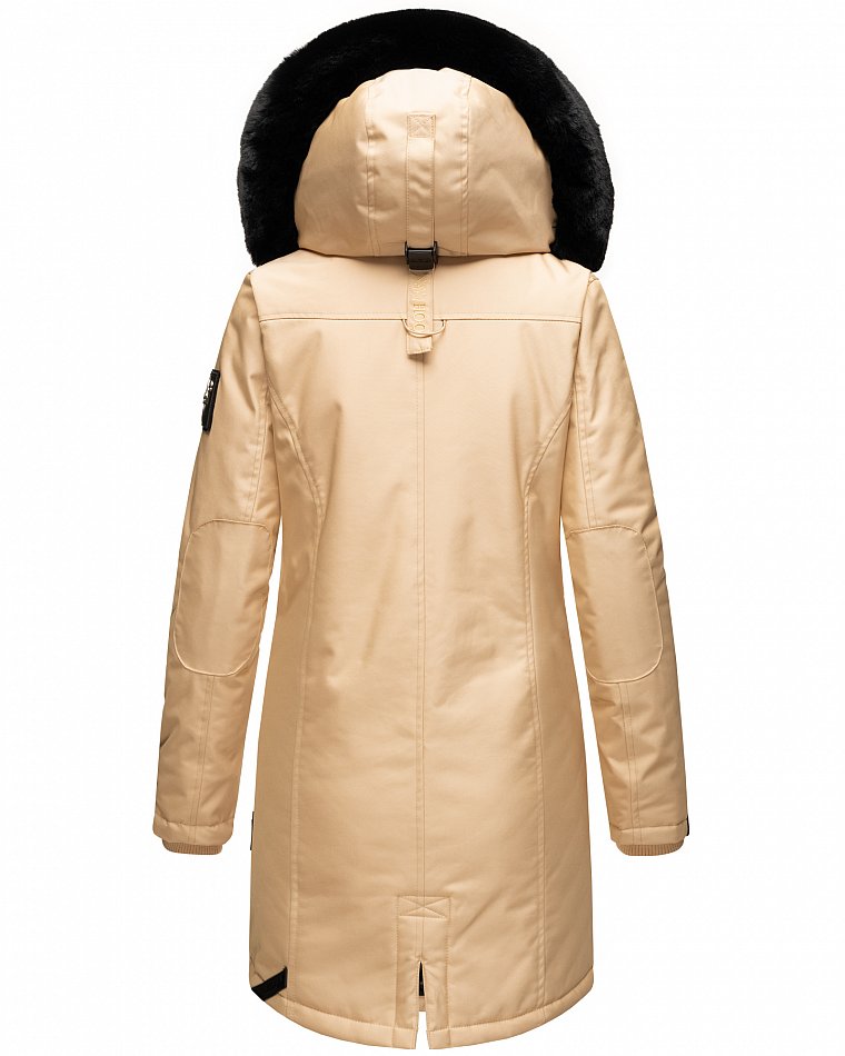 Navahoo Winterparka Wintermantel mit Kapuze & Kunstfell Tiniis Beige Gr. 38 - M