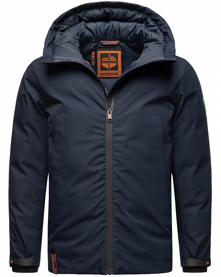 Stone Harbour Moagaa Herren wasserdichte Winterjacke Outdoorjacke mit Kapuze Navy Gr. 48 - M