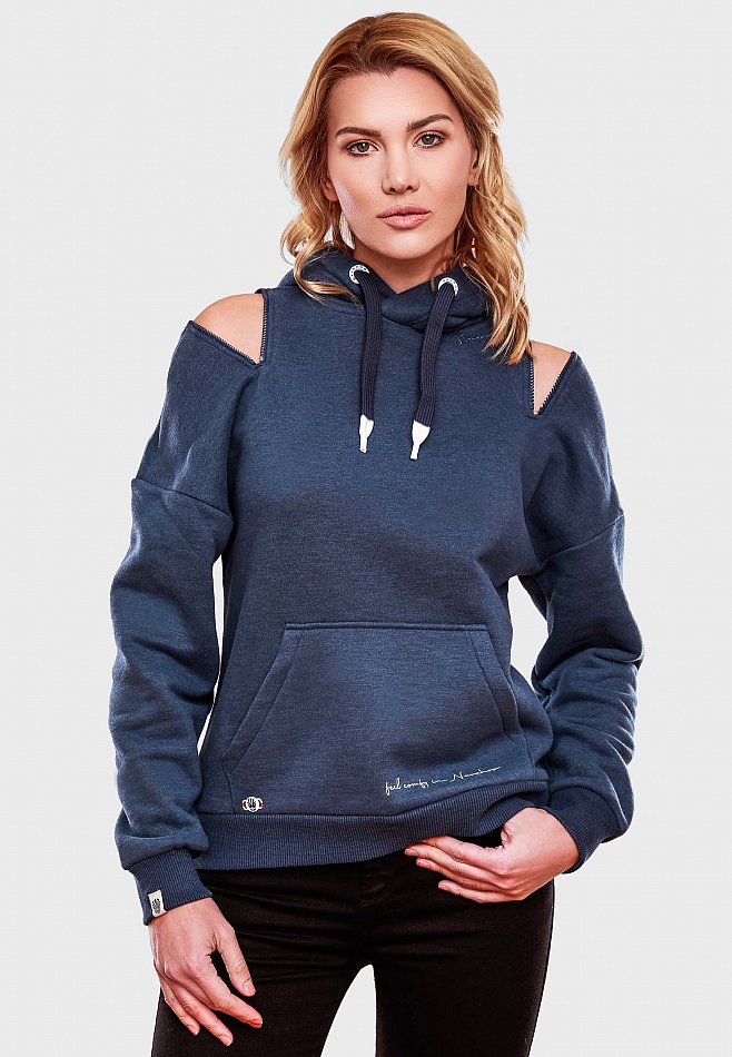 Navahoo Zuckerbärchen Damen Hoodie Kapuzensweatshirt Pullover Dusty Blue Gr. 40 - L