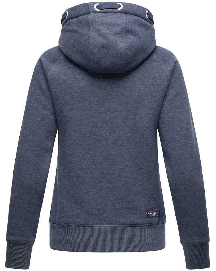 Navahoo Liebesmäuschen Damen Kapuzenpullover Hoodie Dusty Blau Melange Gr. 36 - S