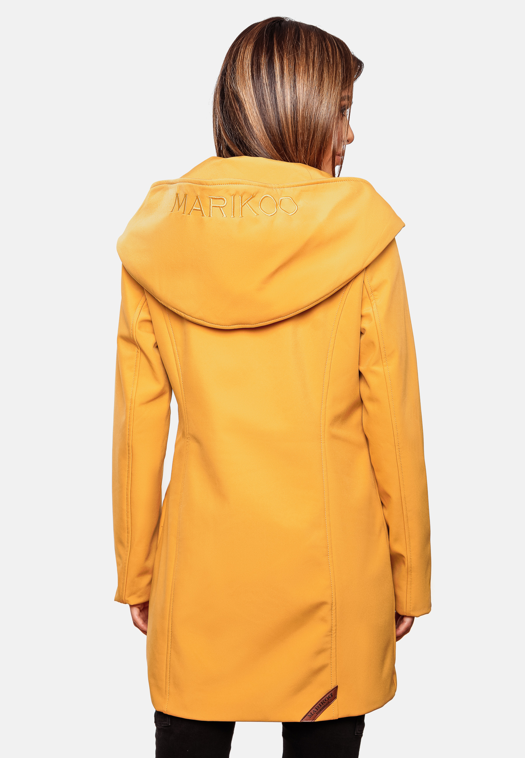 Marikoo Mayleen Damen Softshell Jacke mit Kapuze Amber Gelb Gr. 40 - L