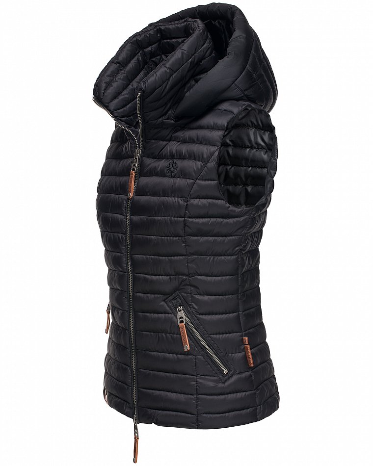 Navahoo Shadaa Damen Übergangs Weste mit abnehmbarer Kapuze Schwarz Gr. 38 - M