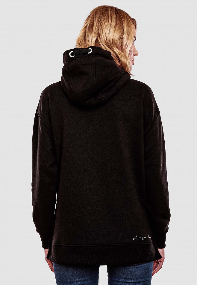 Navahoo Damen Hoodie Sweatpullover Silberengelchen Schwarz Gr. 40 - L