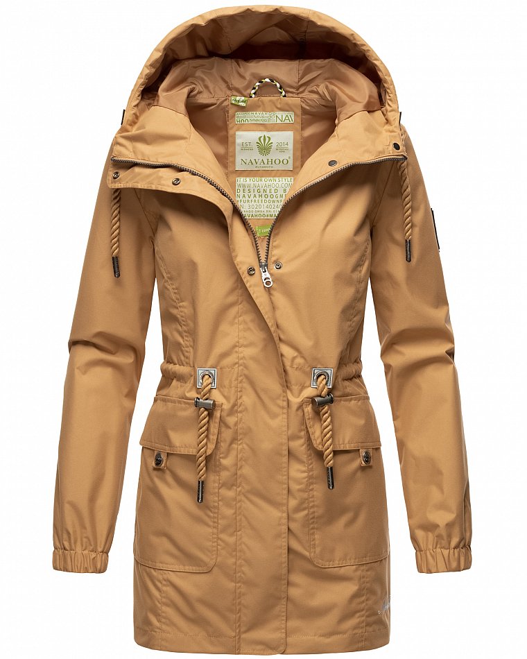 Navahoo Neophee Damen Übergangsjacke Parka Camel Gr. 36 - S