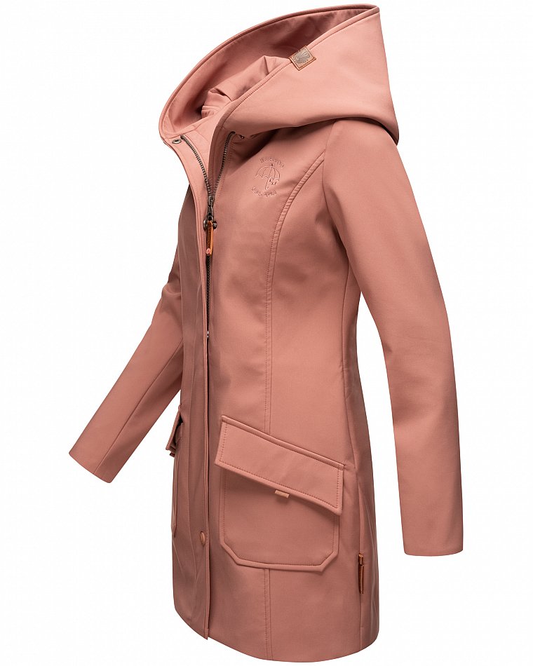 Marikoo Mayleen Damen Softshell Jacke mit Kapuze Terracotta Gr. 46 - XXL