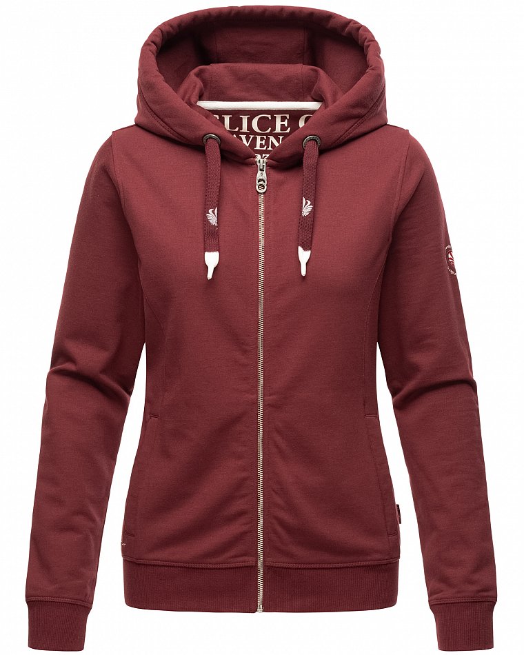 Navahoo Engelshaar Damen Sweatjacke Hoodie Bordeaux Melange Gr. 36 - S