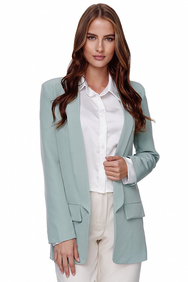 Damen Eleganter Business Blazer mit Reverskragen Mint Gr. L  EF-8231