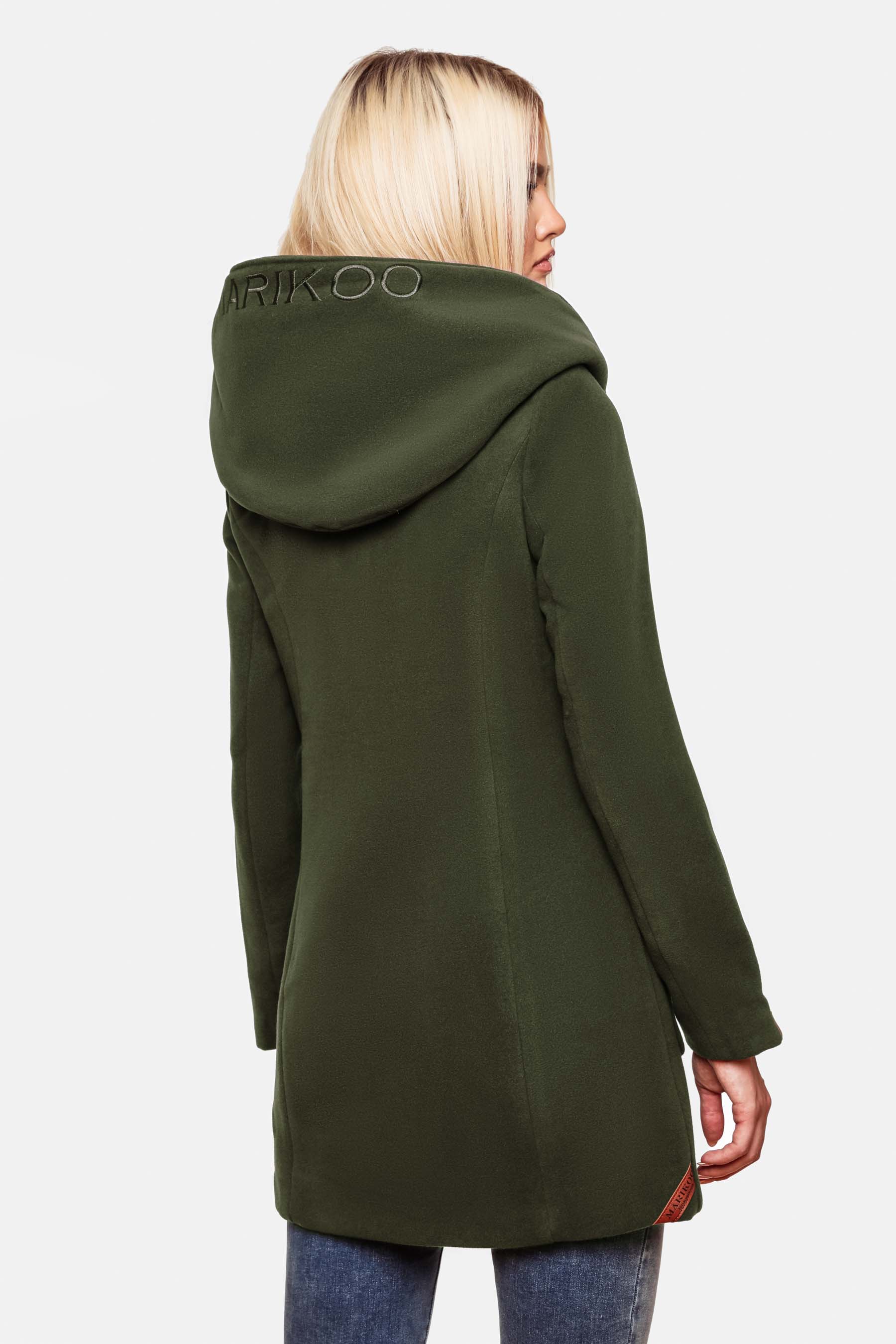 Marikoo Maikoo Damen Wintermantel Trenchcoat mit Kapuze Forest Green Gr. 34 - XS Marikoo Maikoo Damen Wintermantel Trenchcoat mit Kapuze Forest Green Gr. 34 - XS
