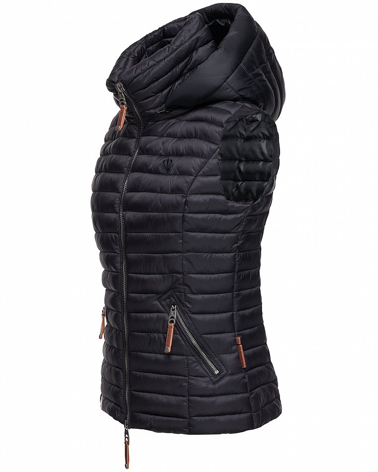 Navahoo Shadaa Damen Übergangs Weste mit abnehmbarer Kapuze Schwarz Gr. 38 - M