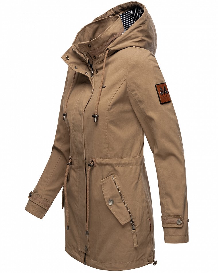 Navahoo Nyokoo Damen Übergangsjacke mit Kapuze Taupe Gr. 42 - XL