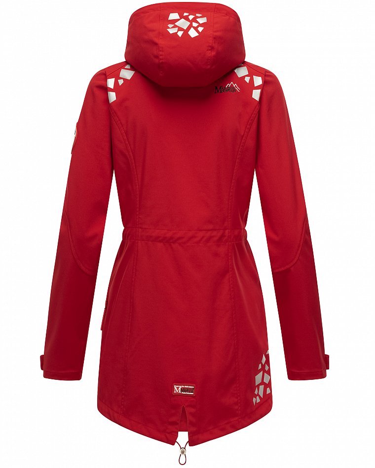 Marikoo Wasserfeste Damen Softshell Übergangsjacke mit Kapuze und Reflektoren Ulissaa Rot Gr. 44 - XXXL