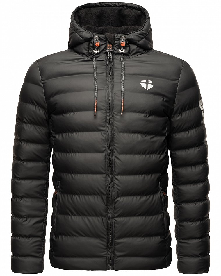 Stone Harbour Herren Winter Regen Steppjacke Zaharoo mit Kapuze Schwarz Gr. 50 - L