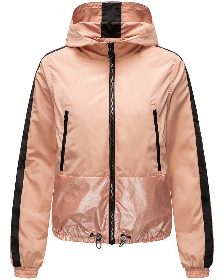 Navahoo Sunitaa Sportliche Damen 2-1 Wendejacke mit Kapuze im Blouson Stil Hell Rosa Gr. 34 - XS