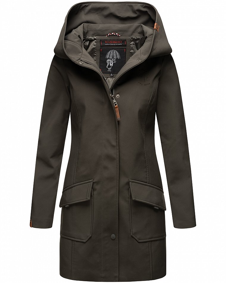 Marikoo Mayleen Damen Softshell Jacke mit Kapuze Anthrazit Gr. 36 - S