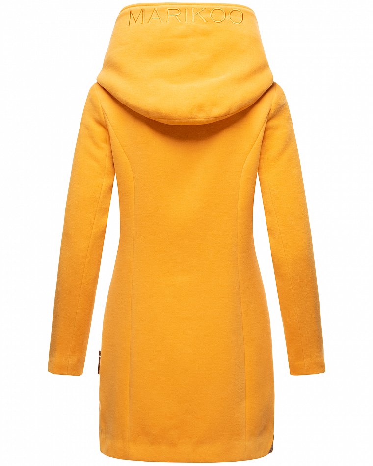 Marikoo Maikoo Damen Wintermantel Trenchcoat mit Kapuze Gelb Gr. 42 - XL